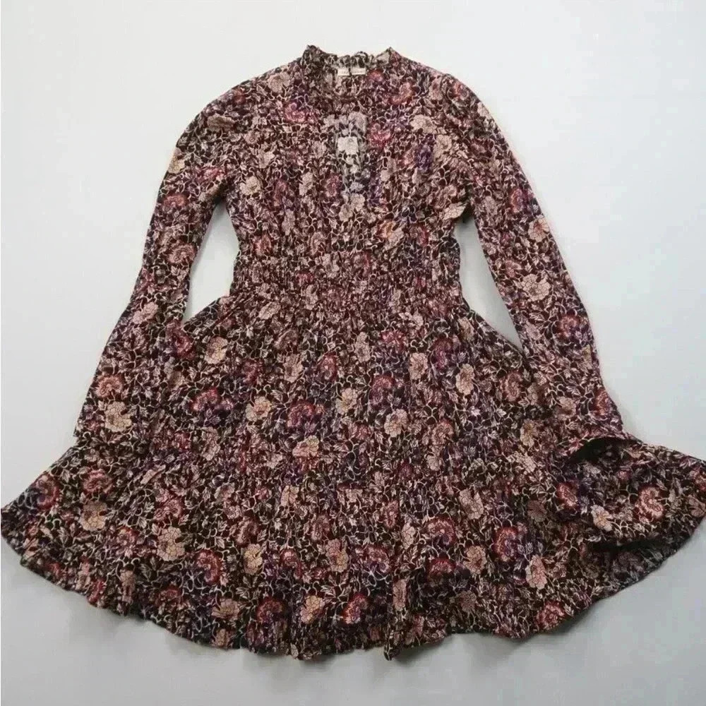 NWOT Ulla Johnson Navy Blue Liv Knee Length Dress in Midnight Floral Size 2 - Picture 16 of 16